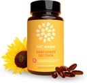 OAT MAMA Sunflower Lecithin Lactation Capsules 124; Essentials Breastfeating untuk Milk Flow & Clogged Duct Relief; Postpartum Lactation Support untuk meningkatkan Breastmilk Production 12430 Count
