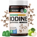 BIO KRAUTER Iodium Gummies - 60 Vegan Chews - 250 mcg Potasium Iodide - Iodium Suplemen dengan Selenium Zink - Apple Flavor, Pectin- berbasis Chews