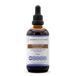 Rahasia Suku Amerika Ginseng Tincture Alcohol- Ekstraksi Bebas, Farm Grown American Ginseng (Panax Ququinefolous) Pendukung Root Targe (4 FL OZ)