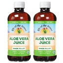 Lily of The Desert Organic Aloe Vera Juice 2-Pack - Inner Fillet, Natural Gut & Digetical Duption, Stomach Relief, 32 Fl Oz Ea