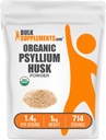 BulkSuplements.com Organic Psyllium Husk Powder - Psyllium Husk Powder for Baking, Fiber Suplemen - Gluten Bebas, 1.4g per Serving, 1kg (2.2 lbs) (Paket 1)