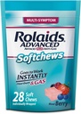 Rolaids Advanced Antax Plus Anti- Gas Softchews, 28 Count, Mixed Berry, Heartburn and Gas Relief