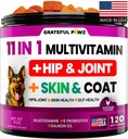 Dog Multivitamin Chewable with Glucosamin - Dog Vitamin and Suplemen, Senior & Puppy Multivitamin for Dogs - Pet Chondroitin Hip dan Gabungan Dukungan Kesehatan, Imune Booster, Skin, Heart, Progration
