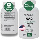 PRISTIN 'S N- Acetyl L- Cysteine (NAC) 600MG 30- Day Suppply PowerLung & Liver Imunity Antioksidant Supplemen - Mood & Mental Health Support