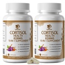 10-In-1 Cortisol Suplemen dengan Magnesium, Ashwagandha, Chamomile, L-Theanine, Phoshatidyserine, St John 's Wort, Astragalus, Vitamin C & D3, Untuk Pria Perempuan, 240 Vegan Capsules untuk 4 Bulan, Nun-GMO