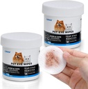 300Pcs Dog Eye Wipes Biodegradable, hypoallergenic Cat Dog Eye Cleaner, Pat Tear Sinear Wimover 124; Wrinkle, Face, Eye Cleaner Pads to Gently Hapus Discharge, Crust 124; Unscented Pet Tear Wipe