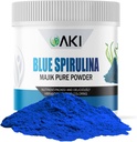 AKI E18 Grade Blue Spirulina Powder Pawder - Ultra concented Phycocyanin Superfood - Deep Blue, Vegan & Non-GMO - I deal for Smoothies, Ice Cream, Yogurt or Pastri - 2oz / 57g