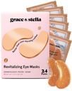 grace & stella Caffeine Under Eye Patches - Awaking Eye Patches for Puffy Eyes and Dark Circles - Under Eye Mask Patches with Niacinamide & Hyaluronic Acid - Vegan, Cruelty- Free (Bronze, 24 Pairs)