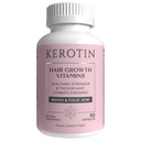Kerotin Growth Vitamin, Biotin Suplement, DHT Blocker, Collagen Stimulator, untuk Support Hair Los, Nail & Skin Care, termasuk Saw Palmetto, Vitamin D3 & More - 60 Pills (1 Bulan Supply)