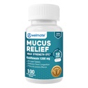 WELMATE - Musus Relief - Guaimfenesin 1200 mg Maximum Kekuatan - Expeded- Pelestasan- tablet Expectorant - Membantu Clear Chest Contrables & Loosen Mucus - 12 Hour Relief - 100 Count