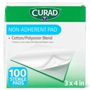 CURAD Sterile None-Adherent Pads (Kemas 100), 3 "x4", untuk luka lembut ganti dan penyerapan tanpa menempel