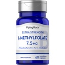 Piping Rock L-Methylfolat 7.5 mg 124; 60 Capsules 124; Tambahan Suplemen Kekuatan 12.4; Aktif Acid Folic 126; Non-GMO, Gluten Bebas