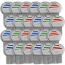 Lice Comb - (Pack 24) Kepala Perlakuan Lice yang Secara Individually Dikemas Stainless Steel Louse dan Nit Combs Menghapus Eggs dengan Tips Berkembang untuk Kenyamanan