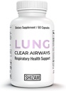 SHIZAM Lung Cleanse Detox Dukungan Tambahan untuk Kesehatan Respiratory & Smokers. Capsules with Butterbur Stinging Nettle Root Bromelain Quercetin Cordyceps Feverfew Pine Bark Extract Pills