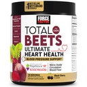 Force Factor Total Beets Ultimate Heart Heat Pressure Support with CoQ10, Beet Root Powder, Grape Seed Extract, Blood Pressure for Circulation, Black Cherry, 30 Servings