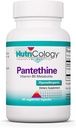 Nutricology Pantethy Supplement - Vitamin B5, Pantothenic Acid, Metabolism Dukungan, Liver Dukungan, Tambahan Kardiovaskular, Koenzim A, 660mg Vegetarian Capsules - 60 Count