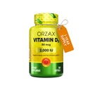 ORZAX Vitamin D3 2000 iu (50 mcg) - Non- GMO, Gluten Free, Sugar Free, Dairy Free - Persediaan 1 Tahun Untuk Fungsi Otot Kuat dan Dukungan Imune - Persediaan Mood untuk Wellness (360 Softgel)