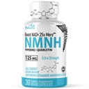 Fusion Alam NMNH (NMN Tambahan Alternatif) (Didronicotinamide Mononucleotide) 125mg - 25 Kali Lebih Efektif dari NR & NAD + - Boost NAD + dengan hingga 10 Times - 30 Count (30 Hamba)