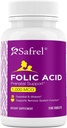 Asam Folic Safrel 1000 mcg (1 mg) - Vitamin B9- 240 Tablet, Espare Prenatal dan Postnatal Vitatal for Fetal Development, Red Blood Cell Produksi, Cell and Neural Development 124; Non-GMO, Vegan