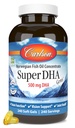Carlson Super DHA Gems - 500 mg DHA Suplemen, 640 mg Fatty Acids, Norwegia Fish Oil Concent, Wild- Caught, Sumpable Sournales Fish Oil, 240 Softgels
