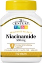 Abad ke-21 Niacinamide 500 mg Tablets Tertunda Rilis - 110 ct, Paket 2