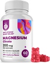 DR. MORITZ Magnesium Citrate Gummies - Sugar-Free Calm Magnesium Gummies - Mempersiapkan Respon Stress Healthy - Raspberry Flavor - Non-GMO, 200 mg (60 Count)