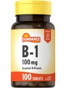 Sundance Vitamin B-1 14; 100mg 124; 100 Tablet 124; EstivenVitamin Suplemen 124; Vegetarian, Non-GMO, dan Gluten Free Formula