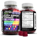 Bersihkan Nutra Melonatin Gummies 10mg Saffron 124; Sleep Aid Valerian Root L- Theanine Vitamin B6 C Lemon Magnesium Hibiscus Beta Carotene Saffron & Chamomile Retreat Support Raspberry Flavor