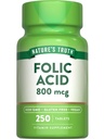 Nature 's Truth Folic Acid 124; 800 mcg 124; 250 Tablet 124; Vegan, Non-GMO & Gluten Free Suplemen