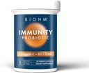 Probiotik kekebalan tubuh BIOHM dengan Vitamin C, D3 & Zinc, 1 Milyar CFU (60 Capsules) Program Harian bagi Perempuan & Pria, Kesehatan Digetical & Imune Dukungan, Vegan, Gluten-Free dan Non-GMO