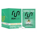RoUN GUM Tropis Energy Chewing Gum 50mg Caffeine Taurine & B-Vitamin Per Piece, 24 Pieces (Paket 12) Sugar Free, Zero Calorie, No Aspartame, dan Gluten Free 1 ea