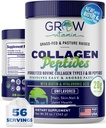 Collagen Peptides Powder 20g with Hyaluronic Acid & Biotin - Unflashed Grass Fed Collagen pounder with Hydrolyzed Type I & III Collagen Suplemen - Hair, Nail, Skin & Joint Dupport - 56 Cupings