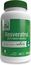 Resveratrol sebagai ResVida 100mg Trans- Resveratrol 124; Mendukung Penuaan Sehat, Produksi Energi Sel dan Metabolisme 124; Secara Klanis Mempelajari dan Gluten Bebas (Paket 60)