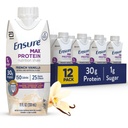 Pastikan Max Protein Shake 124; French Vanilla 124; Ready to Drink 124; 30g Protein untuk Muscle Health 124; 1g Sugar, 4g Fiber 124; 11 fl oz, 12 Pack