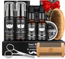 Beard Kit for Men Grooming & Care: with 2 Pack Beard Oils and Balm - Wash & Conditioner for After Shave Lotions Sandalwood, Brush and Comb Sets with Scicerts, Valentines Fathers for Dad / Men / Him