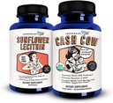 Susu Legeniry Sunflower Lecipin + Cash Cow, Suplemen Breastfeating untuk Supply Supply dan Pembersih Susu tersumbat - Dukungan Lactation untuk Produksi Susu Payudara, Fenugreek Bebas