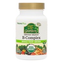 NaturesPlus Source of Life Garden B-Complex - 60 Capsules - Lengkap Vitamin B Suplemen - USDA Organik, Non-GMO, Vegan, Gluten Bebas - 30 Hamba