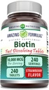 Amazing Formulas Biotin 10.000 Mcg 124; Quast Dissolve Tablet 14; Non-GMO 124; Gluten Free Supplement Of14; Dibuat di AS (Strawberry 1244; 240 Count)