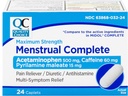 Quality Choice Menstrual Complete Max Energy Perith Relief, 500 mg of Acetaminophen, 60mg of Caffeine, 15mg of Pyrilamine Maleate, Cramps, Bloating, Headache. 24 Count.
