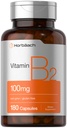 Horbäach Vitamin B2 100mg 124; 180 Capsules 124; Riboflavin Suplement 12.4; Non-GMO & Gluten Bebas
