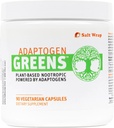 SaltWrap Adaptogen Greens - Mind-Body Resilience Formula - Caffeine- Free Nootropic untuk Stress, Focus, and Cognitive Performance - 90 Capsules