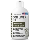 Minyak Cod Liver murni untuk Anjing - 8 oz - Berisi Omega 3, Omega 6, Vitamin A, dan Vitamin D untuk Mengurangi Gitching dan Propiness Skin dan Heart, Gabungan, dan Immune Kesehatan
