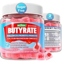 Butyrate Gummies dengan Probiotic + Prebiotic + Postbiotic, Omega-3 500mg, 9 Milyar CFU Progrens dengan Fiber, Calcium & Magnesium, Inulin, Psyllium Husk for Digetical Health, Bloating Support, Sugar Free