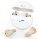 BEVI 12 Channel Digital Hearing Aids with Charging Case, Rechargable Hearing Aids for Senior Dewata, Hearing Aids for Seniors Rechargable with Noise Cancelling, OTC Invisible Hearing Aid Beige