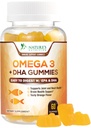 Omega 3 Iil Gummies, Heart Heally Omega 3 Gummy Supplement with High Absorpsi DHA & EPA, Ekstra Kekuatan Gabungan & Brain, Delicious Orange Flavor Oil Nature Vitamin - 60 Gummies
