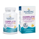 Nordic Complete Omega- D3, Lemon Flavor - 60 Soft Gels - 565 mg Omegaga- 3 + 70 mg GLA + 1000 IU Vitamin D3 - EPA & DHA - Heally Skin, Cognition, & Positive Mood