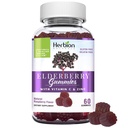 HERBION Elderberry Gummies with Vitamin C & Zinc - Healthy Ammune System Support - Gluten- Free & Glatin- Free - 60 Gummies for Adulanks & Children 4 Years & above - Made in USA, 60 Count (Paket 1)