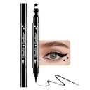 BINGBRUSH Double- head Liquid Star Eyeliner Stamp Pencil, Colors Flowers Heart Shapes Face Stamps Makeup Slim Severful Waterproof Geel Feels Tip High Pigment Liquid Eyeliner (01 # Star & Black)