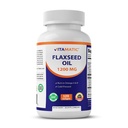 Vitamatic Flaxseed Oil 1200 mg - 120 Softgels Cold- Menekan Flaxseed Oil dengan 675 mg ALA Omega - 3 - Support Heart Health & Overall Wellness
