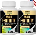 Suplemen Kesuburan Untuk Pria, Pria Prenatal Vitamin -Optimal Sperm Count, Motilitas dan Kekuatan, 2000MG Mens Suplemen Fertilitas Maca Root untuk Konsep - Paket 2